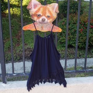 Navy Halter Tie Top